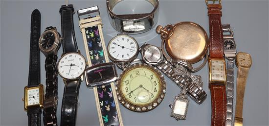 A small group of assorted wrist and pocket watches.